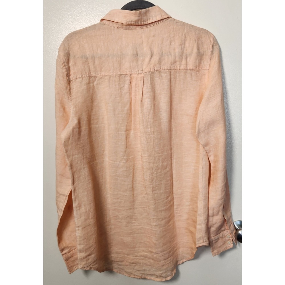 Workshop Republic Clothing Women's‎ Med 100% Linen Button Down Shirt Coastal - Picture 4 of 9